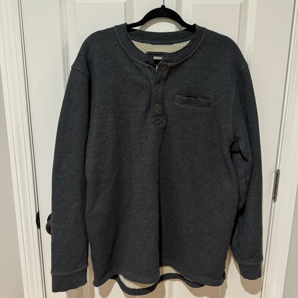 Men's Grey Waffle Fleece Henley‎ - Size XL Tall - Picture 2 of 13